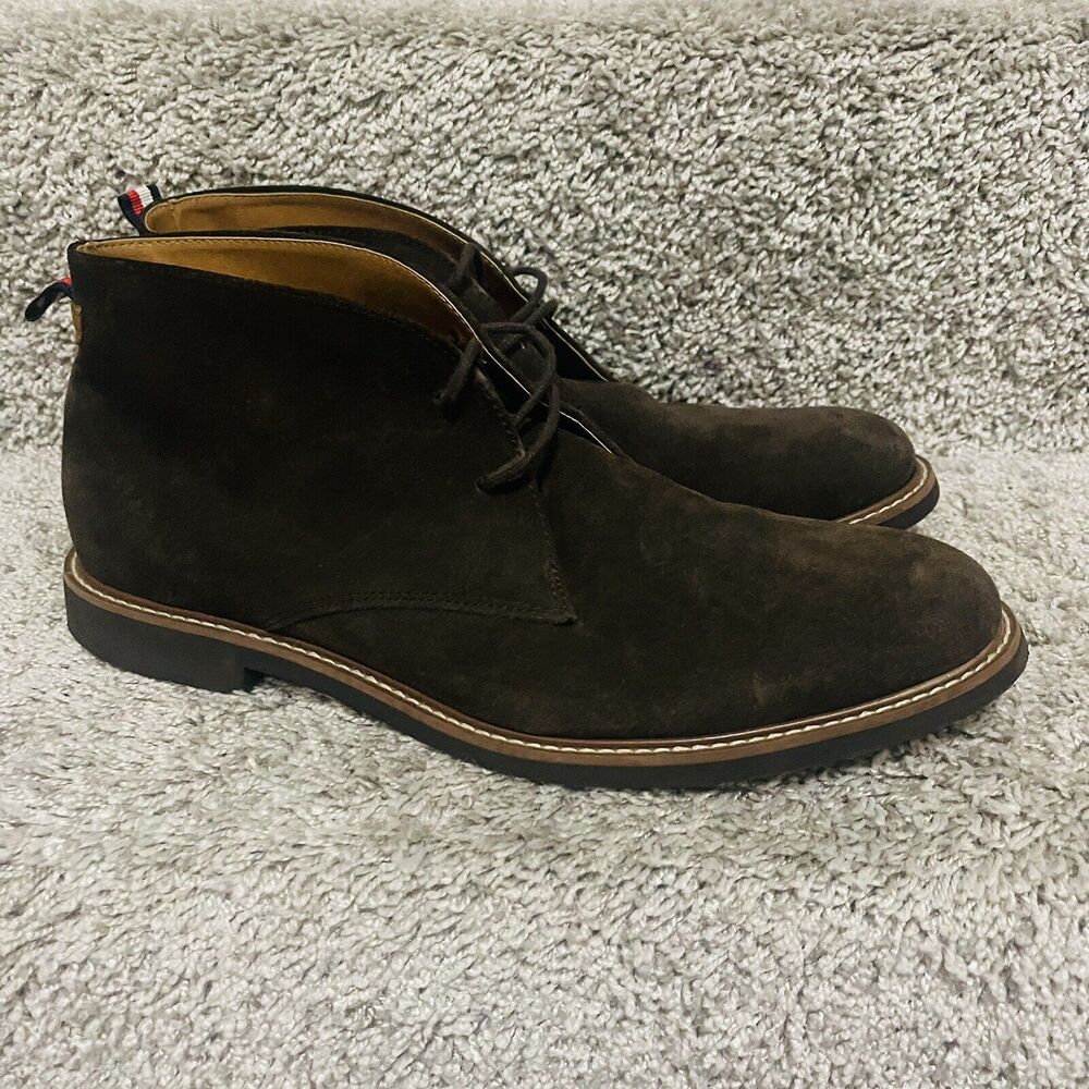 Tommy Hilfiger Gervis Suede Lace-Up Boot Size 11 Brown Olive